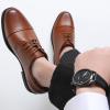 imageDECARSDZ Mens Classic Formal Oxford Laceup Patent Leather Tuxedo Wedding Business Dress ShoesBrownPu