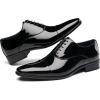imageDECARSDZ Mens Faux Patent Leather Classic Laceup Formal Oxford Tuxedo Dress ShoesBlack