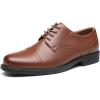 imageDECARSDZ Mens Classic Formal Oxford Laceup Patent Leather Tuxedo Wedding Business Dress ShoesBrownPu