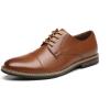 imageDECARSDZ Mens Classic Oxford Wingtip Modern Formal Lace Up Dress Shoes Wedding ShoeBrown042