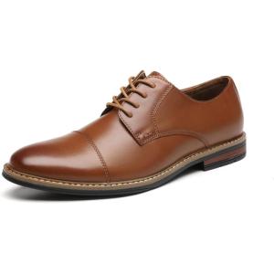 imageDECARSDZ Mens Classic Oxford Wingtip Modern Formal Lace Up Dress Shoes Wedding ShoeBrown042