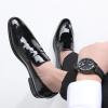 imageDECARSDZ Mens SlipOn Penny Loafer Casual Dress Shoes Black Wedding Formal Work Pointed Toe Men Tuxedo ShoesBlack46