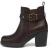 imageDECARSDZ Womens Ankle Boots Elastic SlipOn Chunky Heel Platform Fashion Booties ShoesBrown