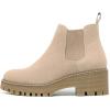 imageDECARSDZ Womens Chunky Platform Chelsea Boot With Elastic Low Wedge Heel Slip On For Fall Work Suede Leather Classic Style Ankle Boots WomenNude