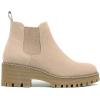 imageDECARSDZ Womens Chunky Platform Chelsea Boot With Elastic Low Wedge Heel Slip On For Fall Work Suede Leather Classic Style Ankle Boots WomenNude