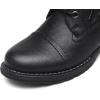 imageDECARSDZ Womens Fashion Black Ankle Boots Combat Motorcycle Lace Up BootiesBlack