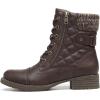 imageDECARSDZ Womens Fashion Black Ankle Boots Combat Motorcycle Lace Up BootiesBrown