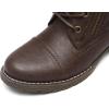 imageDECARSDZ Womens Fashion Black Ankle Boots Combat Motorcycle Lace Up BootiesBrown