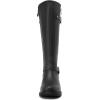 imageDECARSDZ Womens KneeHigh Boots Fashion Riding Booite Metal Buckle Calf BootBlack