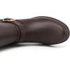 imageDECARSDZ Womens KneeHigh Boots Fashion Riding Booite Metal Buckle Calf BootBrown