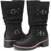 imageDECARSDZ Womens MidCalf Boots Fashion Classic Comfy Biker Motorcycle Riding Low Heel Dress Boot ShoesBlack