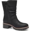 imageDECARSDZ Womens Motorcycle Boots Mid Calf PU Leather Biker Boots  Stylish Womens Black Brown Riding Boots for Motorcycle Combat and FestivalBlack