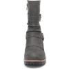 imageDECARSDZ Womens Motorcycle Boots Mid Calf PU Leather Biker Boots  Stylish Womens Black Brown Riding Boots for Motorcycle Combat and FestivalGrey