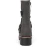 imageDECARSDZ Womens Motorcycle Boots Mid Calf PU Leather Biker Boots  Stylish Womens Black Brown Riding Boots for Motorcycle Combat and FestivalGrey