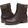 imageDECARSDZ Womens Fashion Black Ankle Boots Combat Motorcycle Lace Up BootiesBrown