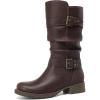 imageDECARSDZ Womens Fashion Mid Calf Black Boots For Women Dress Boot With Chunky Low Heel Style Zipper Comfort BootiesBrown