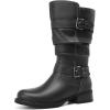 imageDECARSDZ Womens Fashion Mid Calf Black Boots For Women Dress Boot With Chunky Low Heel Style Zipper Comfort BootiesGrey
