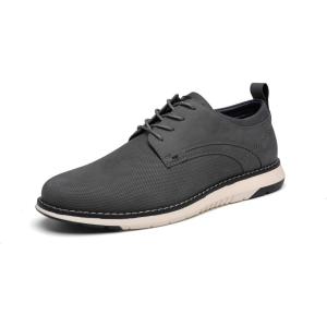 imageDECARSDZ Mens Dress Shoes Casual Oxford Shoes Business Formal Derby Sneakers Walking ShoeGrey