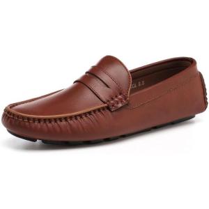 imageDECARSDZ Mens Lightweight Casual Penny Loafers Soft for Driving Slip on Shoes for MenBrown