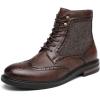 imageDECARSDZ Mens Fashion Laceup Dress Casual Chukka Boots for Men Zipper BootBrown