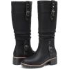 imageDECARSDZ Womens Knee High Black Leather Boots Chunky Low Heels Boot Stylish Tall Boots for WomenBlack