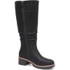 imageDECARSDZ Womens Knee High Black Leather Boots Chunky Low Heels Boot Stylish Tall Boots for WomenBlack