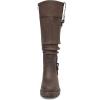 imageDECARSDZ Womens Knee High Black Leather Boots Chunky Low Heels Boot Stylish Tall Boots for WomenBrown