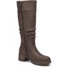 imageDECARSDZ Womens Knee High Black Leather Boots Chunky Low Heels Boot Stylish Tall Boots for WomenBrown