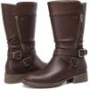 imageDECARSDZ Womens MidCalf Boots Fall Low Heel Fashion Ladies Combat Motorcycle BootsBrown
