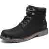 imageDECARSDZ Mens Fashion Laceup Casual Chukka Boots for Men Zipper BootBlackno Fur