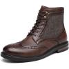 imageDECARSDZ Mens Fashion Laceup Dress Casual Chukka Boots for Men Zipper BootBrown
