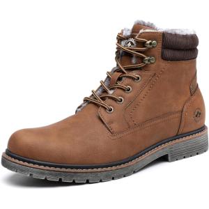 imageDECARSDZ Mens Fashion Laceup Casual Chukka Boots for Men Zipper BootBrownfur