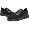 imageDECARSDZ Mens Casual Dress Shoes Knit Lightweight Breathable LaceUp Shoes Walking Work Sneakers Fashion SneakerBlack