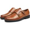 imageDECARSDZ Mens Classic Retro Double Monk Strap Casual Dress Loafer Shoes Comfortable for Business and Wedding Slip On LoafersBrown