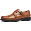 imageDECARSDZ Mens Classic Retro Double Monk Strap Casual Dress Loafer Shoes Comfortable for Business and Wedding Slip On LoafersBrown