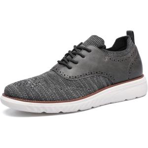 imageDECARSDZ Mens Casual Dress Shoes Knit Lightweight Breathable LaceUp Shoes Walking Work Sneakers Fashion SneakerGrey