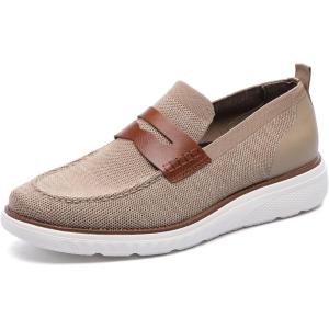 imageDECARSDZ Mens Casual Loafers Shoes Walking Sneakers Mesh Business Oxfords Work Lightweight Shoes Lightweight Slipon ShoesBeige