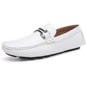 imageDECARSDZ Mens Casual Penny Loafers Moccasins SlipOns Driving ampamp Boat ShoesWhite