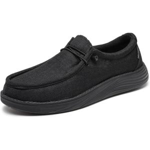 imageDECARSDZ Mens Casual Slip on Loafers Shoes Stretch Shoe Comfortable ampamp LightWeigh Use for Commuting Leisure Light ExerciseBlack