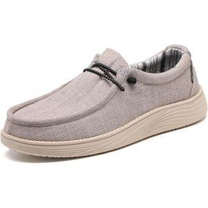 imageDECARSDZ Mens Casual Slip on Loafers Shoes Stretch Shoe Comfortable ampamp LightWeigh Use for Commuting Leisure Light ExerciseGrey