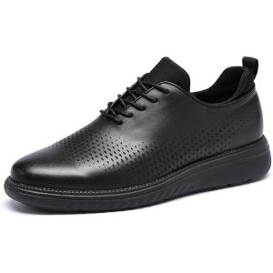 imageDECARSDZ Mens Fashion Casual Dress Shoe Wingtip Oxfords ShoesBlack