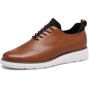 imageDECARSDZ Mens Fashion Casual Dress Shoe Wingtip Oxfords ShoesBrown