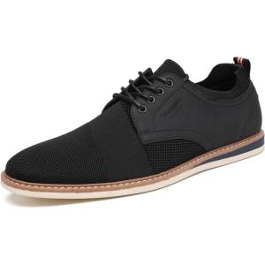 imageDECARSDZ Mens Point Toe Dress Shoes Fabric Breeze Breathable Mesh ShoeBlack