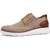 imageDECARSDZ Mens Casual Oxfords Shoes Breathable Knit Leisure Mesh Sneakers LaceUp Lightweight Walking Fashion SneakerBeige