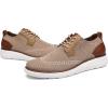 imageDECARSDZ Mens Casual Oxfords Shoes Breathable Knit Leisure Mesh Sneakers LaceUp Lightweight Walking Fashion SneakerBeige