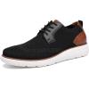 imageDECARSDZ Mens Casual Oxfords Shoes Breathable Knit Leisure Mesh Sneakers LaceUp Lightweight Walking Fashion SneakerBlack