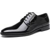 imageDECARSDZ Mens Classic Formal Oxford Laceup Faux Patent Leather Shoe for Men Business Wedding Suit Tuxedo Dress ShoesBlack45