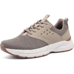imageDECARSDZ 2025 Breeze Summer Mens Casual Dress Shoes Laceup Comfortable Mesh Tennis Walking Fashion SneakersKhaki
