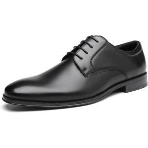 imageDECARSDZ Mens Classic Formal Oxford Laceup Faux Patent Leather Shoe for Men Business Wedding Suit Tuxedo Dress ShoesBlack