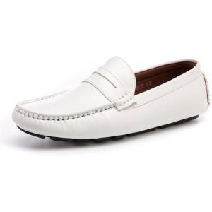 imageDECARSDZ Mens Lightweight Casual Penny Loafers Soft for Driving Slip on Shoes for MenWhite